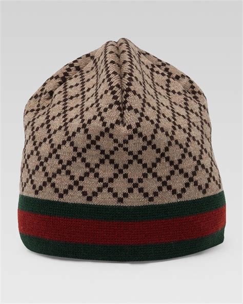 gucci diamante pattern knit hat|men's gucci hats.